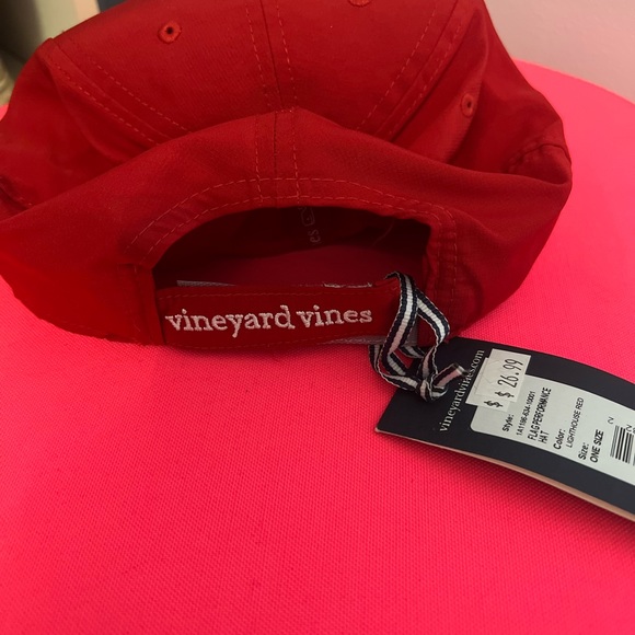 Vineyard vines red flag lighthouse hat baseball cap america 4th of July - Picture 4 of 7